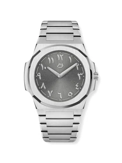 Nuncier Sandgrey Stainless Steel Guilloche 38mm Watch In Gray