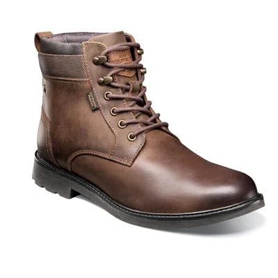 Nunn Bush 1912 Boot Mens Brown Leather Plain Toe Ankle Combat Boot Gal1978