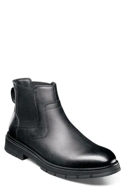 Nunn Bush Brady Faux Leather Plain Toe Chelsea Boot In Black