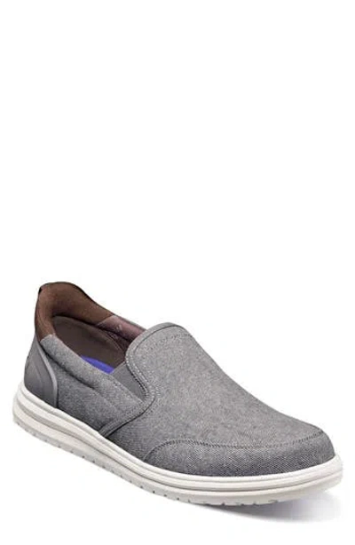 Nunn Bush Brew City Canvas Sl Mens Moc Closed Toe Slip-on Shoe In Gray