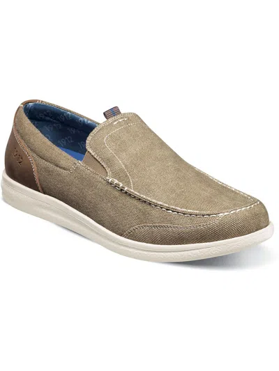 Nunn Bush Men's Brewski Canvas Venetian Moc Toe Shoes In Stone