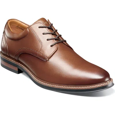 Nunn Bush Calderone Plain Toe Derby In Cognac