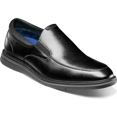 Nunn Bush Men's Wade Moc Toe Slip-on Slip Resistant Loafer In Black,black