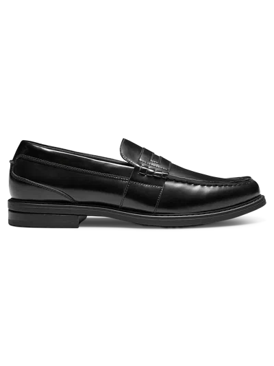 Nunn Bush Lincoln Leather Moc Toe Penny Loafers In Black