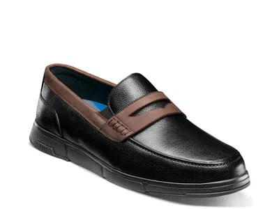 Nunn Bush Luca Leather Moc Toe Penny Loafers In Black