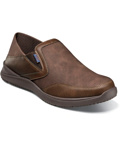 Nunn Bush Men's Conway Ez Moc Toe Slip On Shoes In Brown