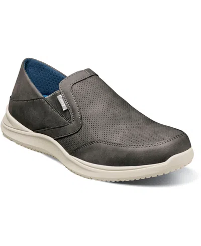Nunn Bush Men's Conway Ez Moc Toe Slip On Shoes In Charcoal