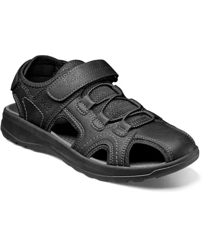 Nunn Bush Mens Huck Sport Fisherman Strap Sandals In Black