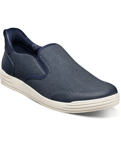 Nunn Bush Men's Kore City Walk Ez Canvas Slip On Shoe In Blue Denim