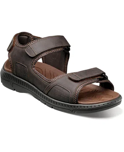 Nunn Bush Men's Laguna 3-strap River Sandal In Brown