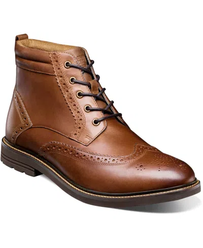 Nunn Bush Men's Odell Ii Wingtip Boot In Tan Charcoal