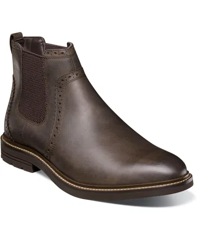 Nunn Bush Men's Otis Ii Plain Toe Chelsea In Brown Charcoal