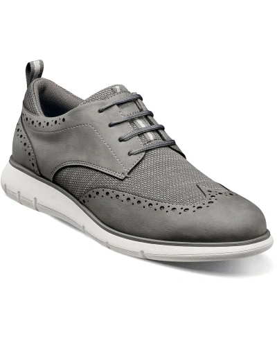 Nunn Bush Men's Stance Knit Wingtip Oxford Shoes In Gray Multi