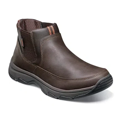 Nunn Bush Mens Excavate Moc Flat Heel Chelsea Boots In Brown