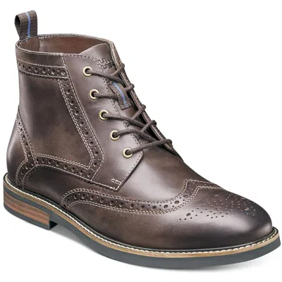 Nunn Bush Mens Perforated Leather Chukka Boots In Brown