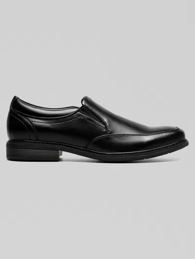 Nunn Bush Stark Leather Moc Toe Slip-on Shoes In Black