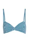 Nuno Checked Bikini Top In Blue