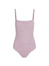 Nuno Check-pattern Swimsuit In Purple