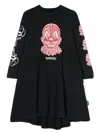 Nununu Clown-print Cotton Dress In Black