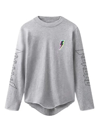 Nununu Kids' Dizzy Bolt T-shirt In Gray