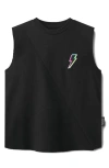 Nununu Kids' Dizzy Bolt Sleeveless Graphic Tank In Black
