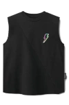 Nununu Kids' Dizzy Bolt Sleeveless Graphic Tank In Black