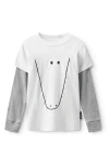 Nununu Kids' Kooky Croco Layered Graphic T-shirt In White