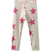 Nununu Kids' Star Cotton Leggings In Smokey Natural Pink