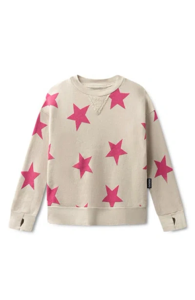 Nununu Kids' Star Cotton Sweatshirt In Smokey Natural Pink