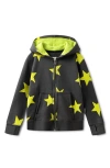 Nununu Kids' Star Light Zip Hoodie In Graphite Lime