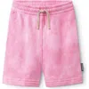 Nununu Kids' Tie Dye Cotton Sweat Shorts In Pink