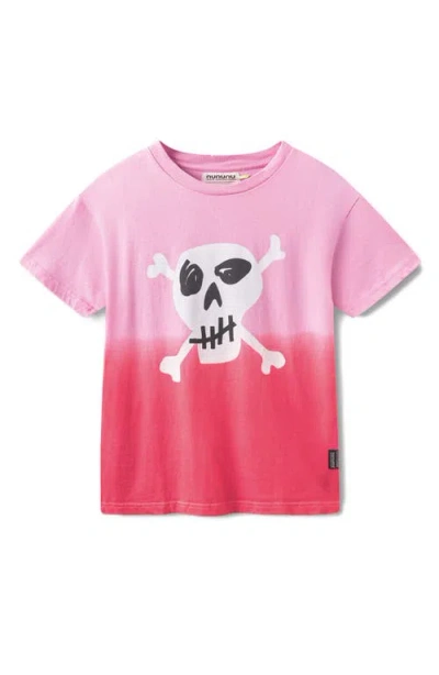 Nununu Kids' Woozy Skull Graphic T-shirt In Super Pink