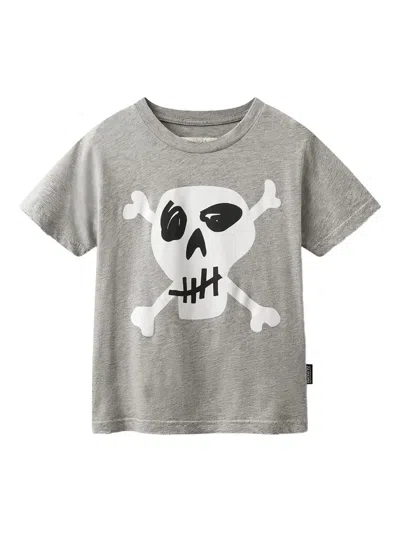 Nununu Kids' Skull T-shirt In Gray