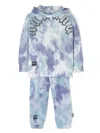 Nununu Tie-dye Hooded Tracksuit Set In 蓝色