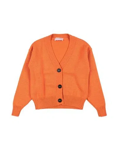 Nunzia Corinna Babies'  Toddler Girl Cardigan Orange Size 6 Wool, Acrylic
