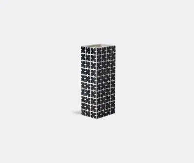 Nuove Forme Rectangular Vase In Matte Black In Matte Black, White