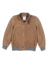 Nupkeet Leather Bomber Jacket In Brown