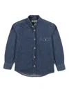 Nupkeet Mandarin Collar Shirt In Blue