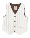 Nupkeet Toddler Boy Tailored Vest White Size 6 Linen, Viscose, Polyester In White