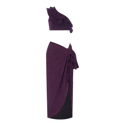 Nur Karaata Pink / Purple Cliantha Luna Sparkle Purple Set In Multi