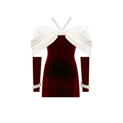 Nur Karaata Red Lady Of Thrones Mini Dress In Burgundy