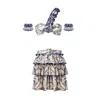 Nur Karaata White Lilou Top & Helianthus Tropezienne Skirt Set In White