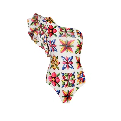Nur Karaata Women's Begonia Sicilia Swimsuit In Multi