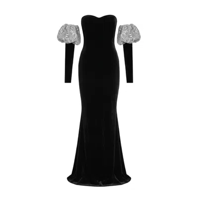 Nur Karaata Women's Black Anastelle Gown
