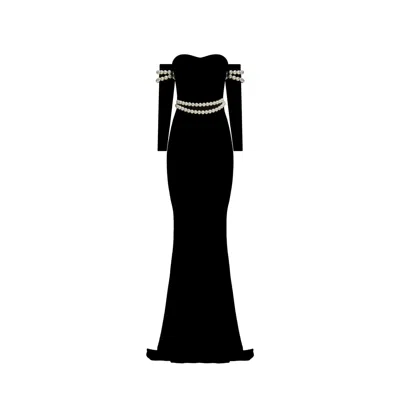 Nur Karaata Women's Black Gaillard Long Dress