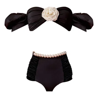 Nur Karaata Women's Black Porto Pearl Bikini
