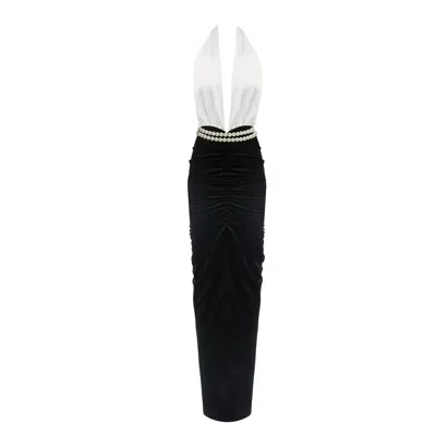 Nur Karaata Women's Black / White Blenheim Dress In Black/white