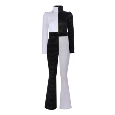 Nur Karaata Women's Black / White Gstaad Skisuit In Black/white