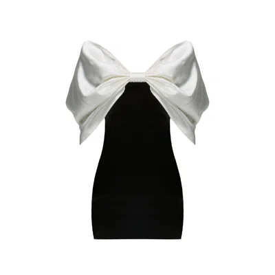 Nur Karaata Women's Black / White Vianden Mini Dress In Black/white