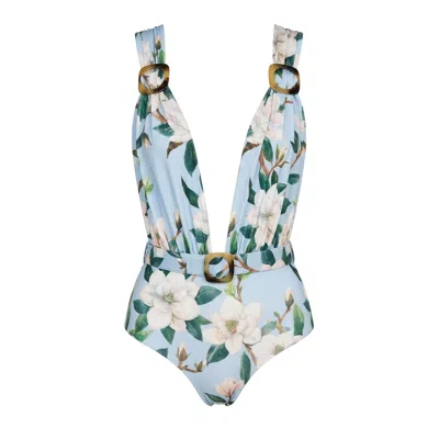 Nur Karaata Women's Blue Aqua Allure Swimsuit